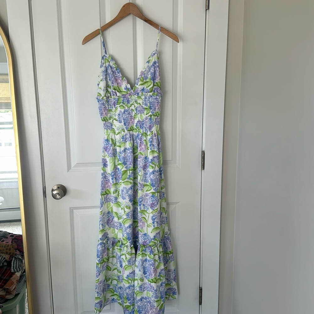 Hill House Women’s Midi Dress in Lavender Floral and Green